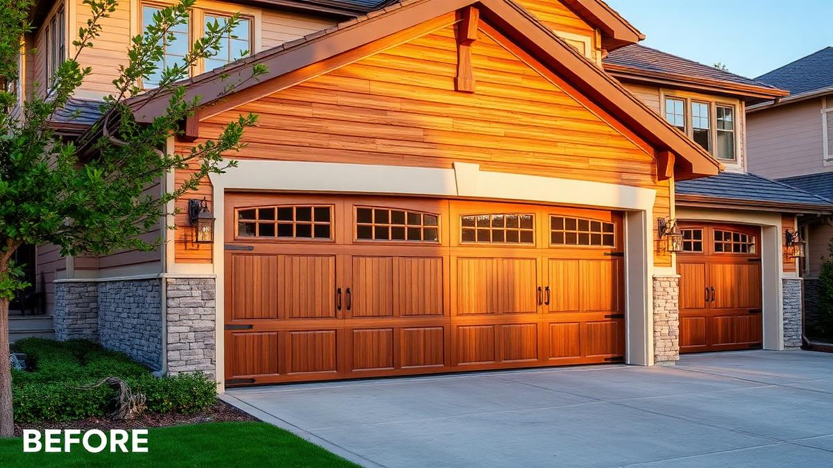 Premium carriage house style garage door installation